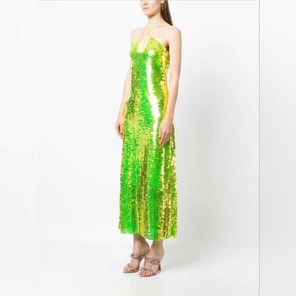 Cult Gaia Lily Sequin Maxi Dress in Green Size XS NWT - Picture 4 of 11
